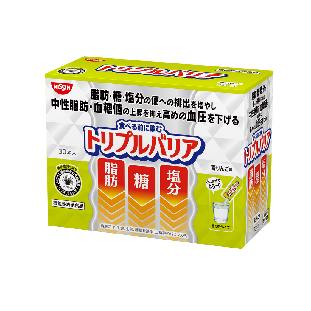 nissin【機能性表示食品】トリプルバリア 青りんご味3箱