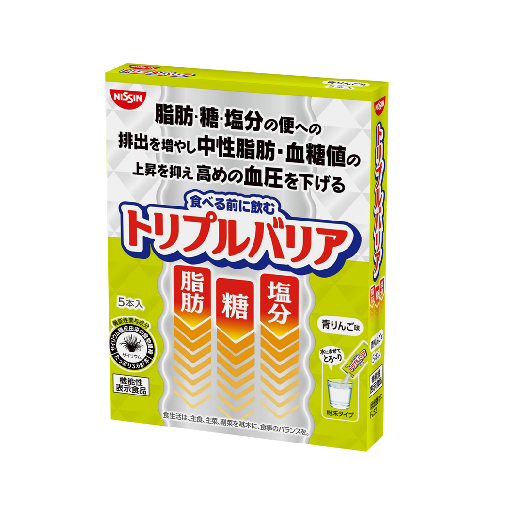 nissin【機能性表示食品】トリプルバリア 青りんご味3箱