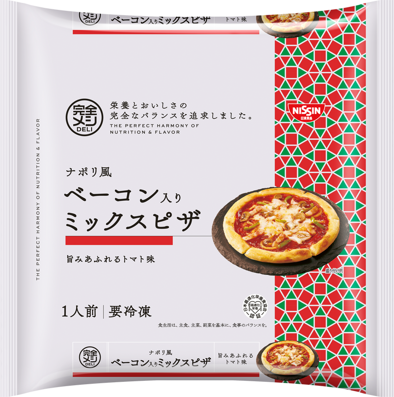 冷凍 完全メシ DELI ナポリ風ベーコン入りミックスピザ