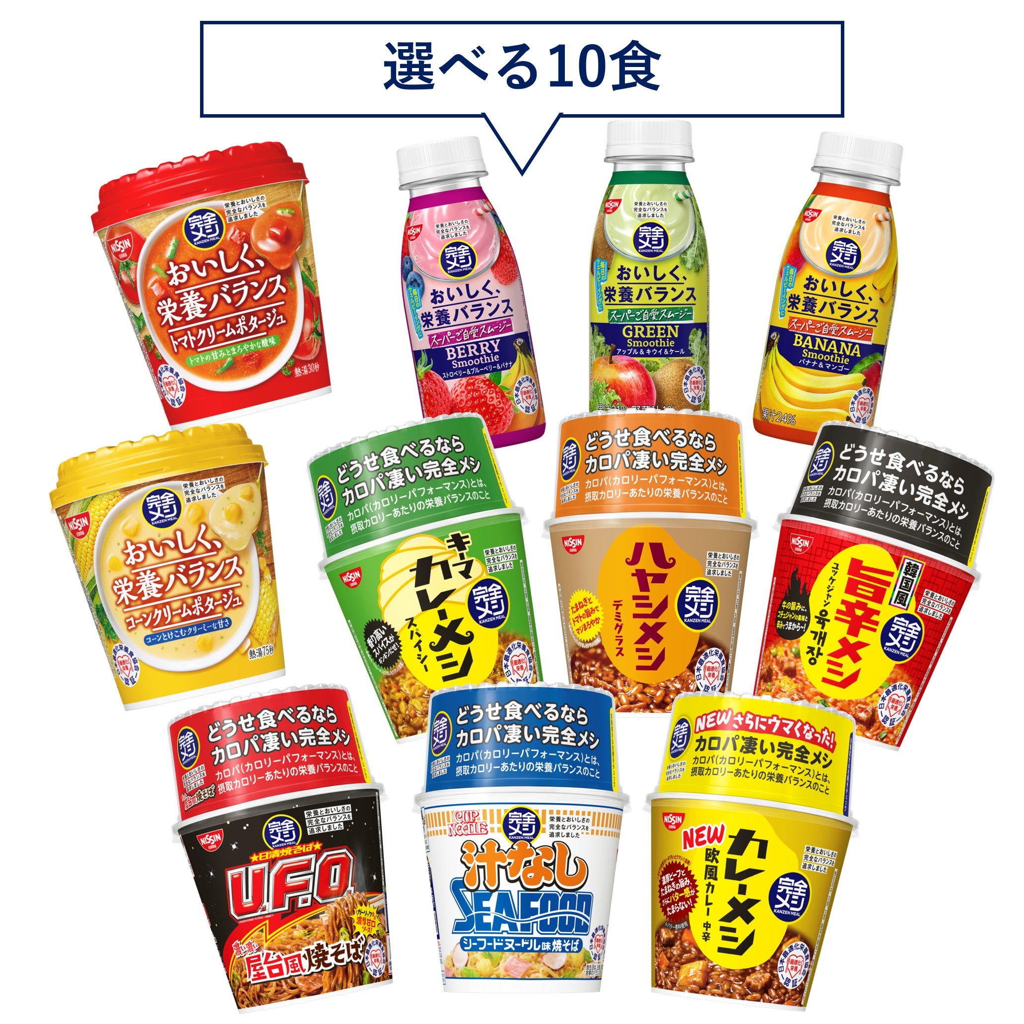 完全メシ 10食セレクトセット – 日清食品グループ オンラインストア