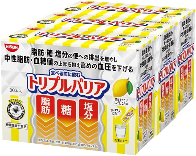 トリプルバリア レモン味 30本入×3箱セット　(賞味期限：2025年08月21日)