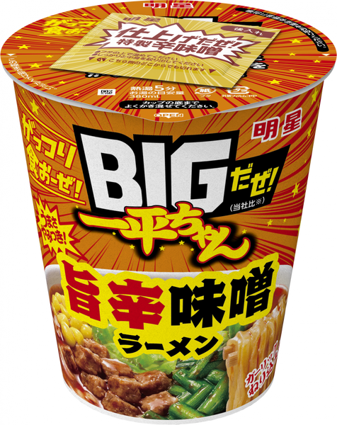 勝っちゃん 明星 BIGだぜ! 一平ちゃん 旨辛味噌ラーメン(賞味期限：2026年01月14日