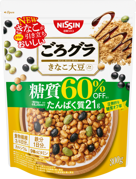 ごろグラ 糖質60%オフ きなこ大豆 – 日清食品グループ オンラインストア