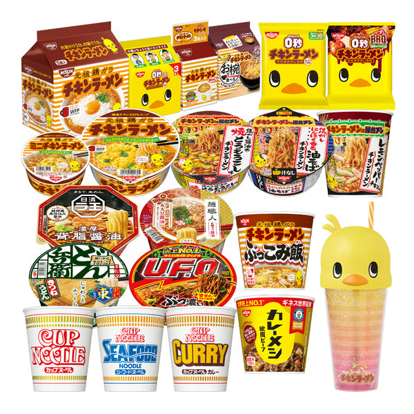 袋めん・カップめん・カップライス30食+ひよこちゃんタンブラーセット(賞味期限： 2025年12月27日)